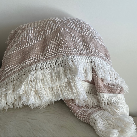 Vintage Chenile Light Dusty Pink Queen Bed Coverlet Light Blanket - Picture 5 of 11